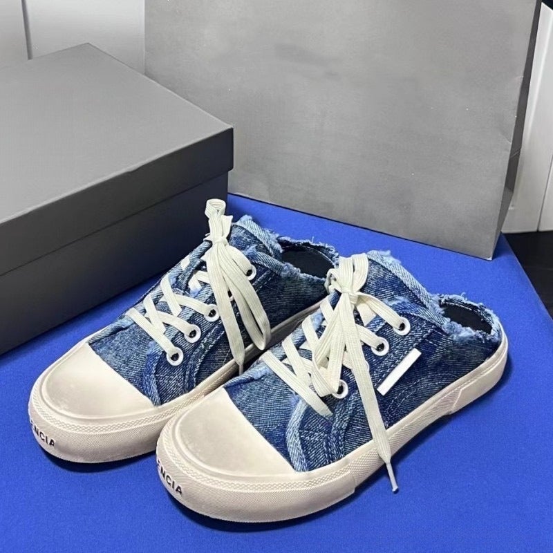 2026 New Paris Style Canvas Shoes for Men and Women - Summer Breathable Flat White Shoes, Vintage Low-Top, Slip-On, Large Sizes