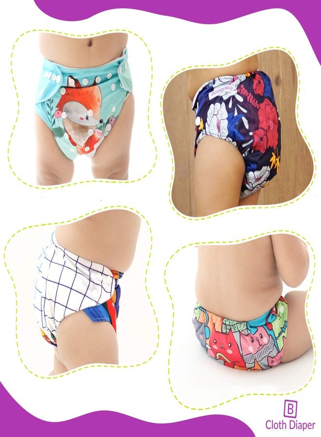 Bembika Polyester Cloth Diaper for Babies (4 Diapers Combo) -0-2 Years - Image 4