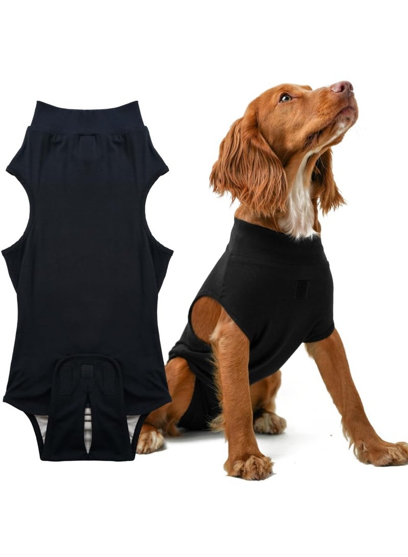 Green Tiger Dog Surgery Recovery Suit for All Dog Sizes - Easy Use Anti Lick - Spay & Neuter Recovery Suit, Surgical Onesie for Dogs - Dog Cone Alternative (Black(X-Small,(Weight:14-23 LBS))) - Image 1
