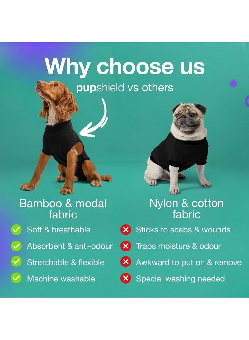 Green Tiger Dog Surgery Recovery Suit for All Dog Sizes - Easy Use Anti Lick - Spay & Neuter Recovery Suit, Surgical Onesie for Dogs - Dog Cone Alternative (Black(X-Small,(Weight:14-23 LBS))) - Image 2