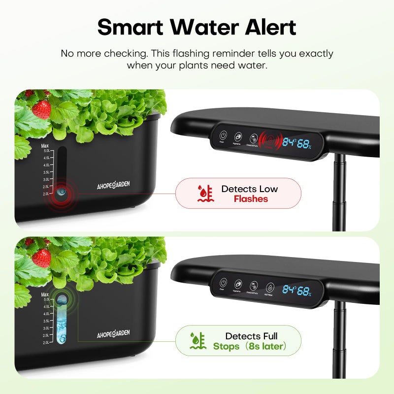 Ahopegarden Hydroponics Growing System kit: 12 Pods Indoor Herb Garden with Smart Environmental Detection - Full Spectrum LED Grow Light for Growing Vegetablesï¼ŒHerbs and Lettuce - Home Gardening - Image 3
