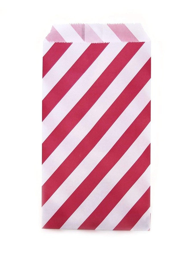 Tvoip 50 Pcs 5 x 7 Inches White and Red Striped Paper Bags,Holiday Wedding Christmas Favor Candy Treat Bags - Image 2