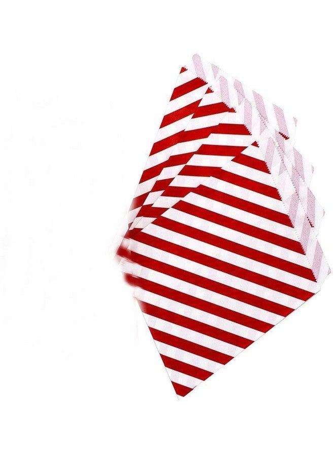 Tvoip 50 Pcs 5 x 7 Inches White and Red Striped Paper Bags,Holiday Wedding Christmas Favor Candy Treat Bags - Image 3