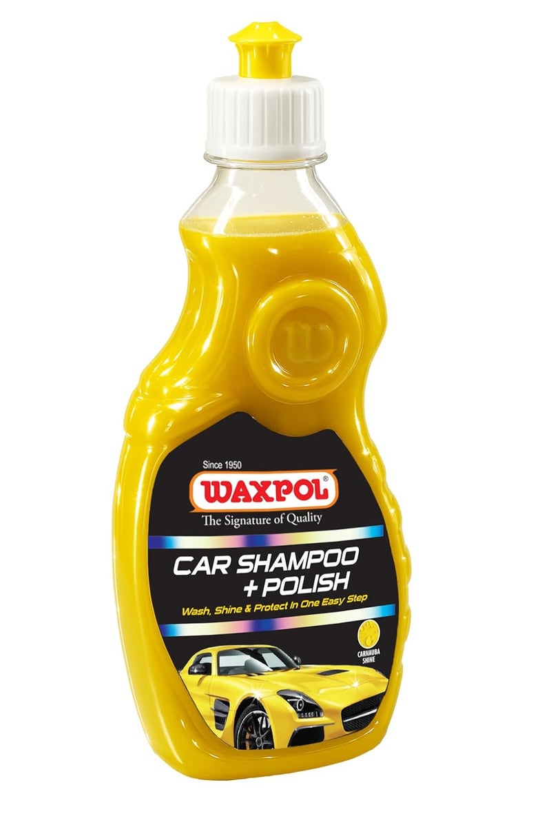 Waxpol شامبو وواكس واكسبول للسيارات + تركيز 300 مل | لمعان عالي، إحساس ناعم غني | متوافق مع رغوة الثلج، غسيل سيارات ودراجات متوازن الرقم الهيدروجيني - Image 1