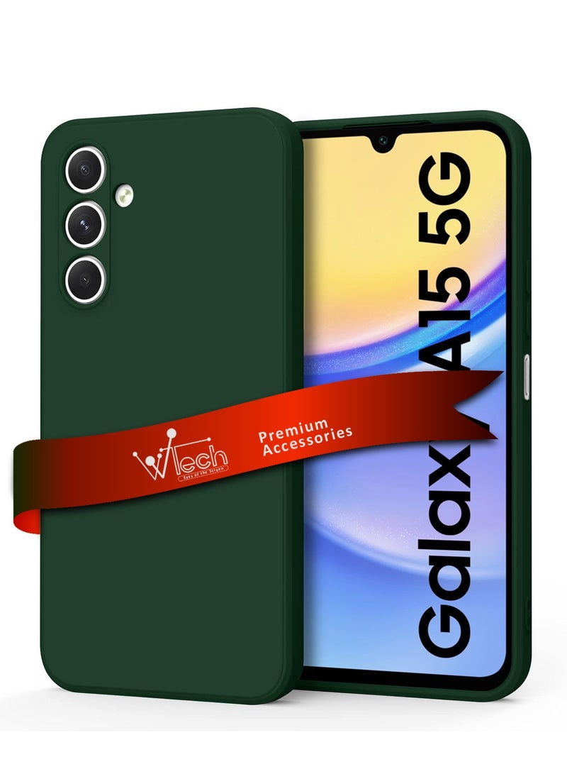Wtech Soft Liquid Silicone Case Cover For Samsung Galaxy A15 4G / 5G 2023 Dark Green  - Image 1