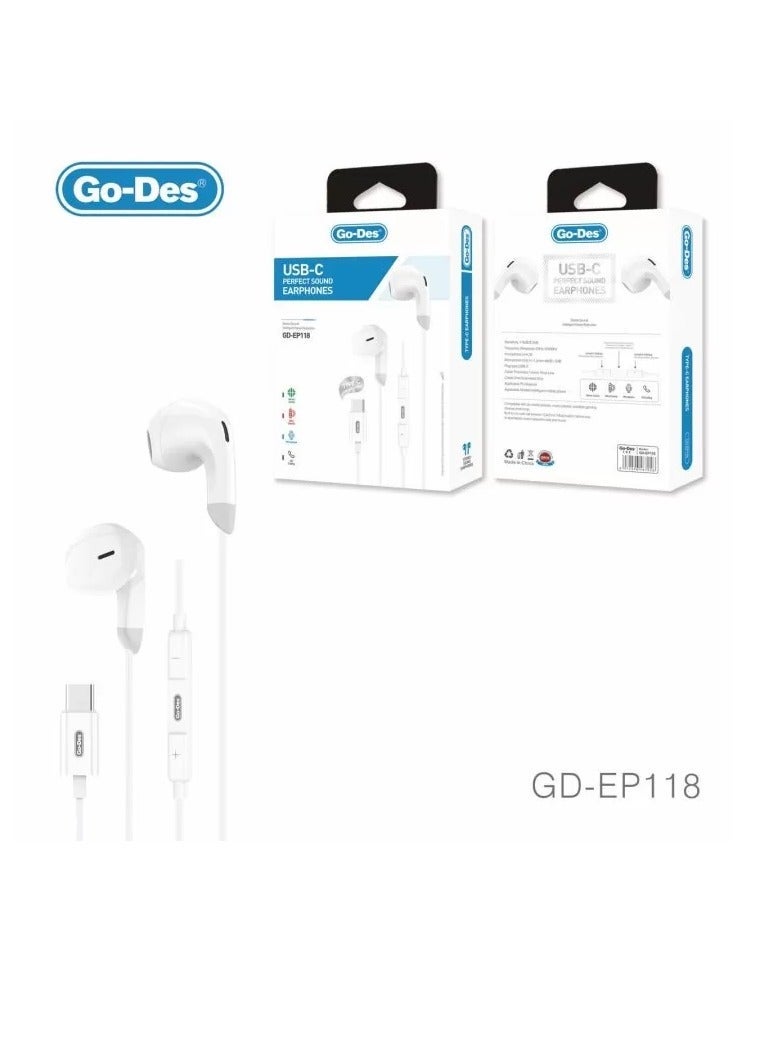 Go-Des GD-EP118 USB-C Earphone - Image 1