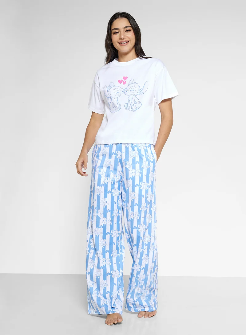 Disney Stitch Graphic T-Shirt & Pyjama Set