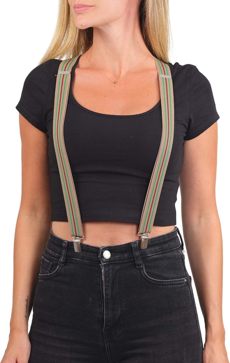 Action Ward Store Womens Suspenders – Y Back Style – 1" Width - Comfortably Adjustable Elastic Straps and Metal Clips - Image 4