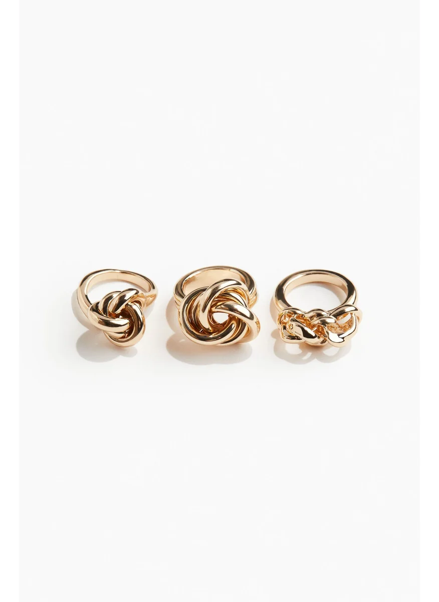 اتش اند ام 3-Pack Knot-Detail Rings