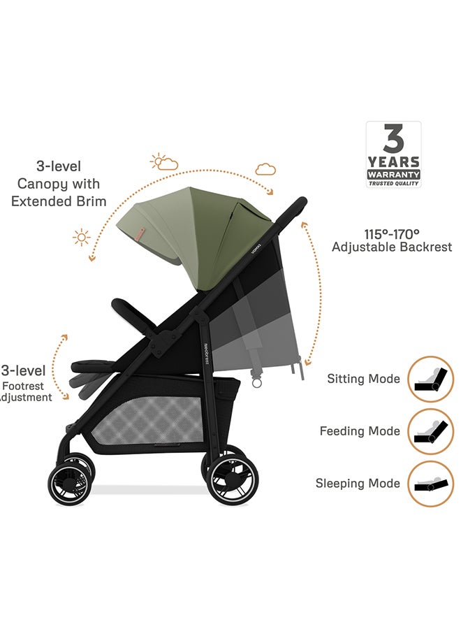 Neobreez VOMX1 Ultra Lightweight Stroller, Compact&Quick Fold Baby Stroller, Travel Stroller, Pushchair, Toddler Baby Trolley, Waterproof UPF 50+Canopy,0-4yrs,22kg,3yrs Warranty - Image 4
