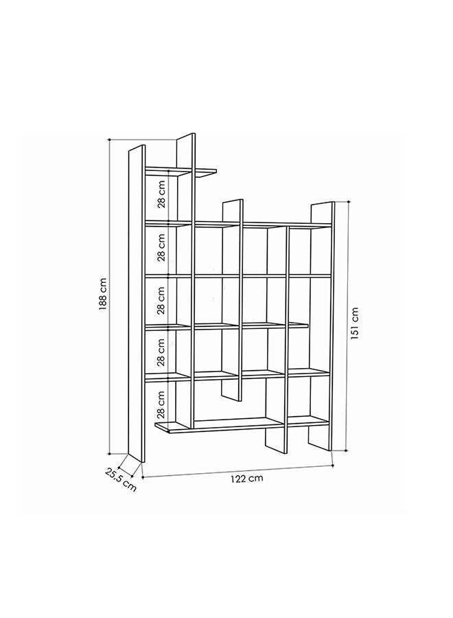 Mourah Home Manco Bookcase Modern Book Shelf Cabinet 6 Tier Multi Storage Bookshelf Rack Display Unit For Bedroom Living Room Floorstanding Cabinet Home  25.5X188X122Cm  White - Image 3