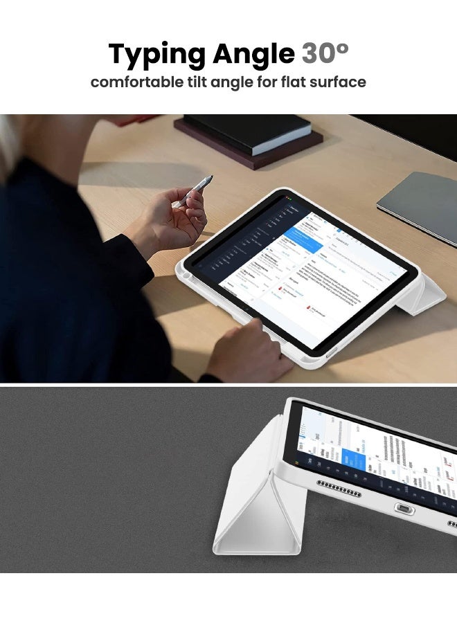 اس بي اف يا. حافظة iPad (A16) الجيل الحادي عشر مقاس 11 بوصة (2025) / iPad الجيل العاشر مقاس 10.9 بوصة (2022)، مع حامل قلم، وخاصية الإيقاظ/السكون التلقائي، وغطاء ذكي ثلاثي الطيات مع ظهر ناعم من مادة TPU، لون رمادي فاتح - Image 5