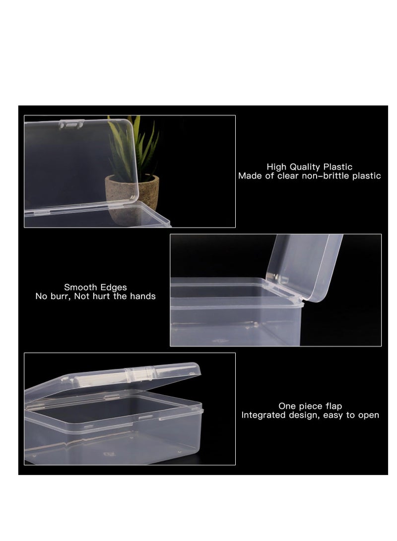 Rocutus Clear Plastic Beads Storage Containers Empty Mini Storage Containers Box,12 Pack Plastic Storage Containers with Lids,Beads Storage Box with Hinged Lid for Beads,Earplugs,Pins, Small Items (4.1 x 2.9 - Image 2
