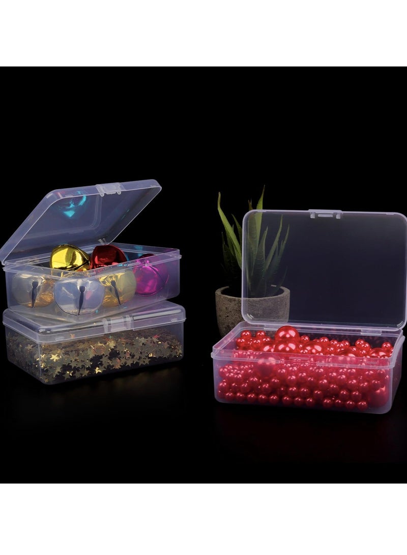 Rocutus Clear Plastic Beads Storage Containers Empty Mini Storage Containers Box,12 Pack Plastic Storage Containers with Lids,Beads Storage Box with Hinged Lid for Beads,Earplugs,Pins, Small Items (4.1 x 2.9 - Image 3