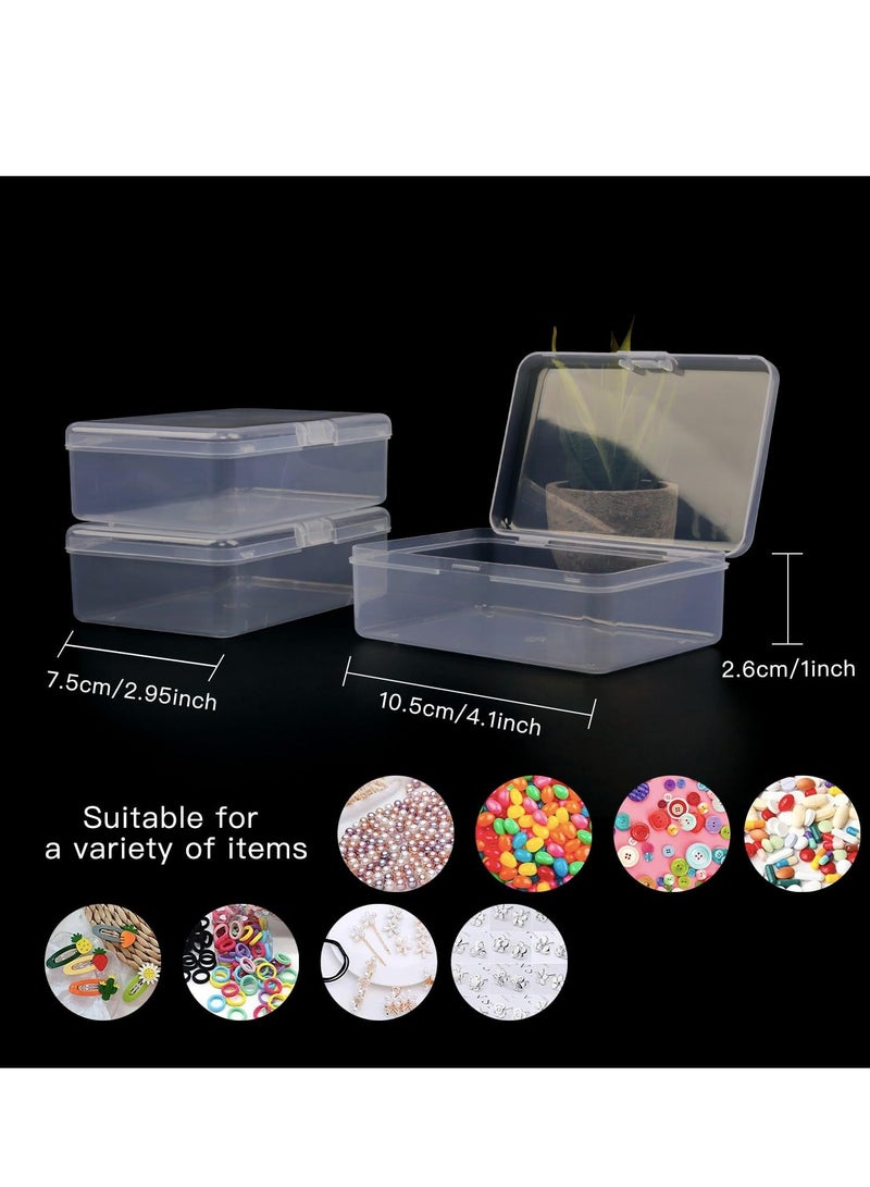 Rocutus Clear Plastic Beads Storage Containers Empty Mini Storage Containers Box,12 Pack Plastic Storage Containers with Lids,Beads Storage Box with Hinged Lid for Beads,Earplugs,Pins, Small Items (4.1 x 2.9 - Image 4
