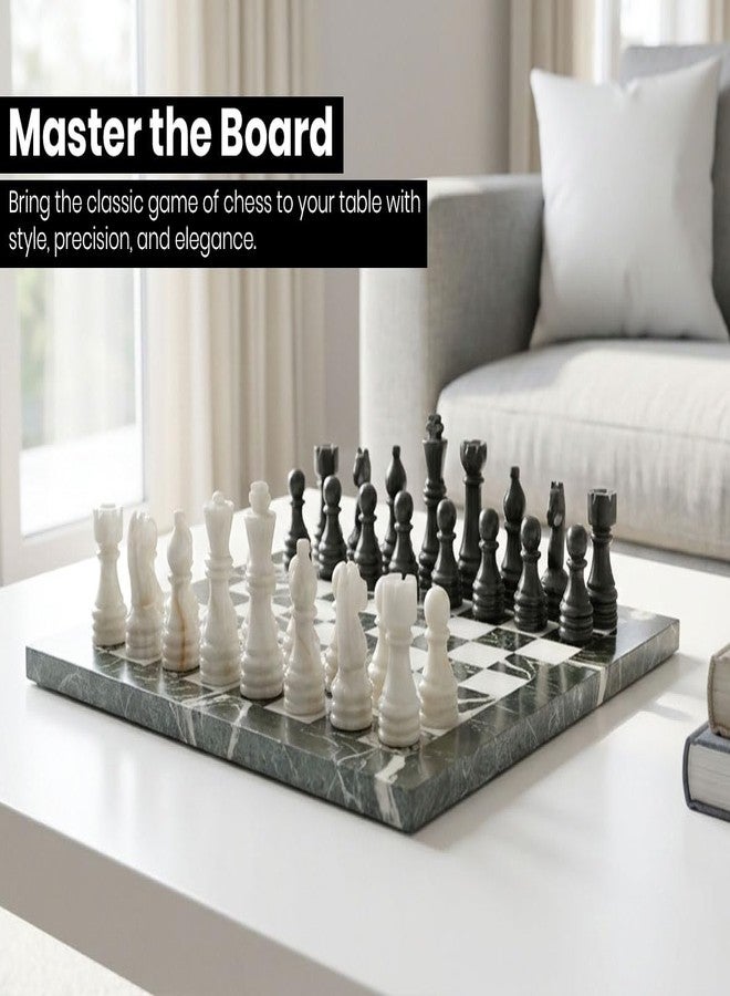 OceanicX Premium Marble Chess Set with Elegant Storage Box – Handcrafted Chessboard with Contrasting Brown & White Stone Pieces for Classic Home Décor and Strategy Enthusiasts (12x12 inch, Black Zebra White) - Image 5