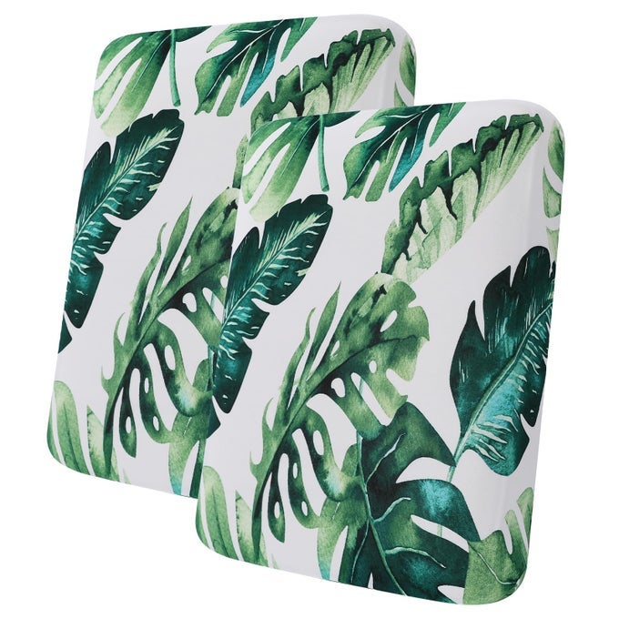 PRINTED COUCH CUSHION COVERS FLORAL SOFA COVERS WASHABLE FOR 2 CUSHION COUCH STRETCH PATTERN OUTDOOR CUSHION COVERS FOR PATIO FURNITURE WITH ELASTIC BOTTOM2 PACKS MONSTERA DELICIOSA