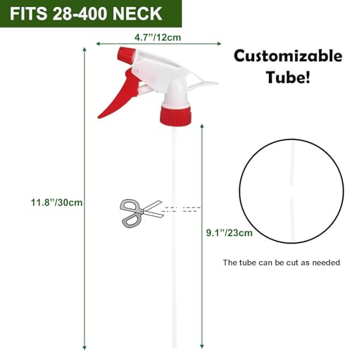 River-CJ 30 Pack Spray Bottle Nozzles, Heavy-Duty Stream Trigger Spray Nozzle Replacement Parts Adjustable Head Sprayer with Mist Stream Sprayer Fits 8oz /16oz Spray Bottles Round 28/400 Neck Bottles - Image 4