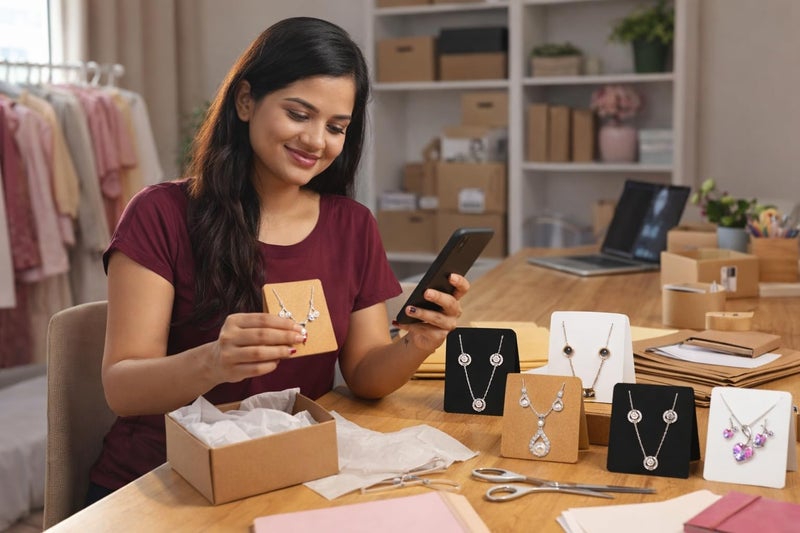 Festiko Paper Jewellery Display Cards (Black|White|Kraft, Pack of 150 Pcs), Jewellery Tags for Earring & Necklace, Rectangle Display Cards For Ornaments - Image 5