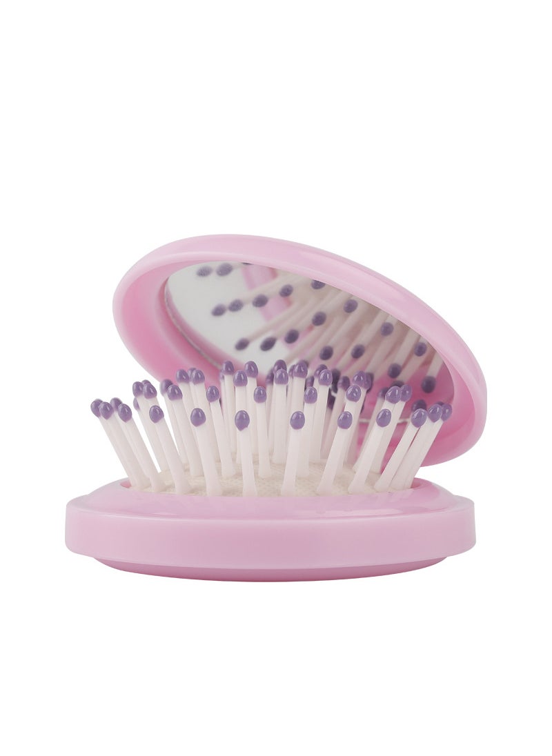 Generic Portable Folding Macaron Air Cushion Comb Pure Color Knot-Free Smooth Hair Massage Comb with Logo Customizable Plastic Hairbrush Purple 