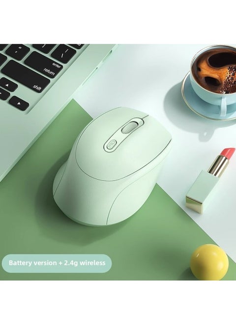 Wireless Bluetooth Mouse Laptop Universal Rechargeable Dual-Mode Mute Girl Office Mouse Silent Unlimited-Specifications:Lake Green [2.4g Wireless Version] Battery Model - Audio Button - Bring Your Own Battery