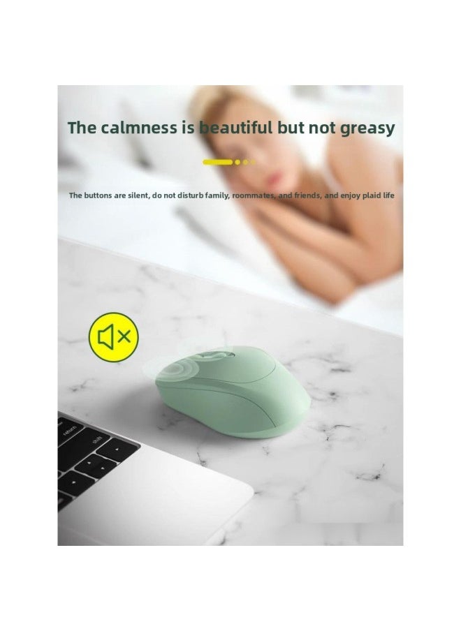 Generic - Wireless Bluetooth Mouse Laptop Universal Rechargeable Dual-Mode Mute Girl Office Mouse Silent Unlimited-Specifications:Lake Green [2.4g Wireless Version] Battery Model - Audio Button - Bring Your Own Battery - Image 1