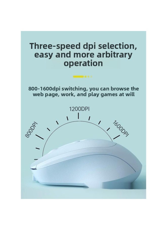 Generic - Wireless Bluetooth Mouse Laptop Universal Rechargeable Dual-Mode Mute Girl Office Mouse Silent Unlimited-Specifications:Lake Green [2.4g Wireless Version] Battery Model - Audio Button - Bring Your Own Battery - Image 1
