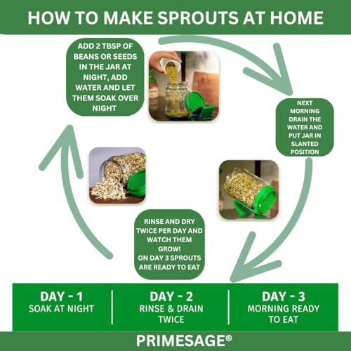 PRIMESAGE® Sprouts Maker Jar Sprout Maker Sprout Jar Sprouts Maker Sprouts Maker Jar Sprout Maker Jar Sprouting | 700 ML - Image 2