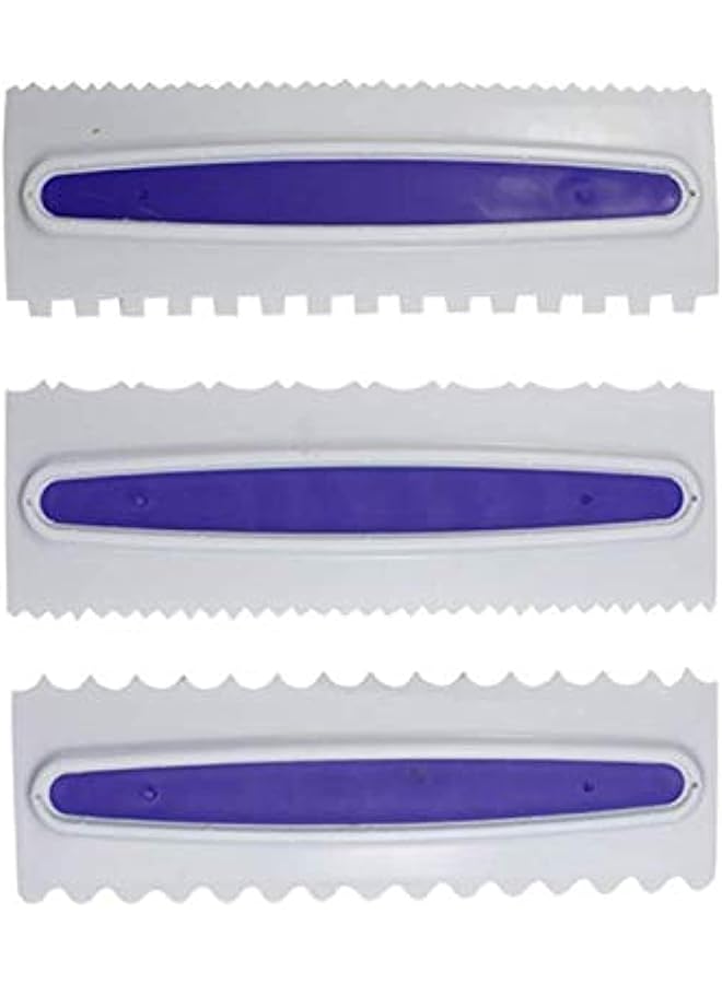 S-TOP Cake SmoScraper 3pcs/set, Decorate Smart Icing SmoComb Set Cake Edge Side Decorating Tools Scraper - Image 1