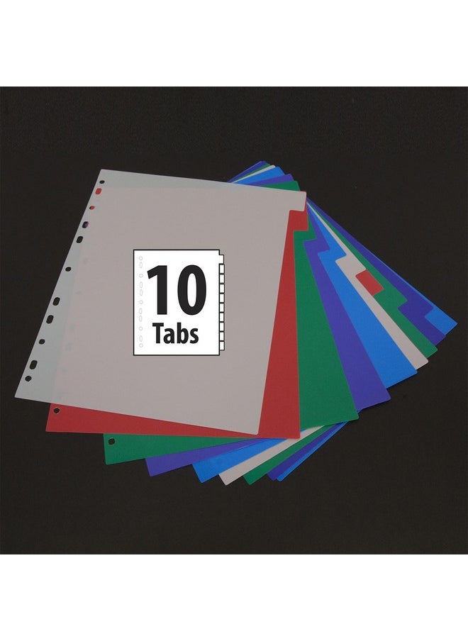 Bazic Products Bazic Binder Dividers W 10 Color Tabs 8. 5 X 11 11 Hole Punch Plastic Index Divider With Tab For 3 Ring Binders (10Pack) 1Pack  - Image 2