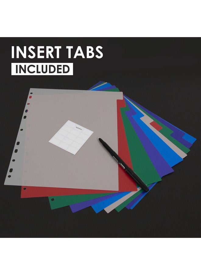 Bazic Products Bazic Binder Dividers W 10 Color Tabs 8. 5 X 11 11 Hole Punch Plastic Index Divider With Tab For 3 Ring Binders (10Pack) 1Pack  - Image 3