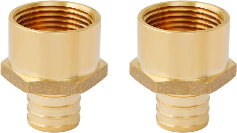 SUNGATOR 2-Pack 1" PEX to 1" Female NPT Brass Fittings, UPC Certified - Image 1