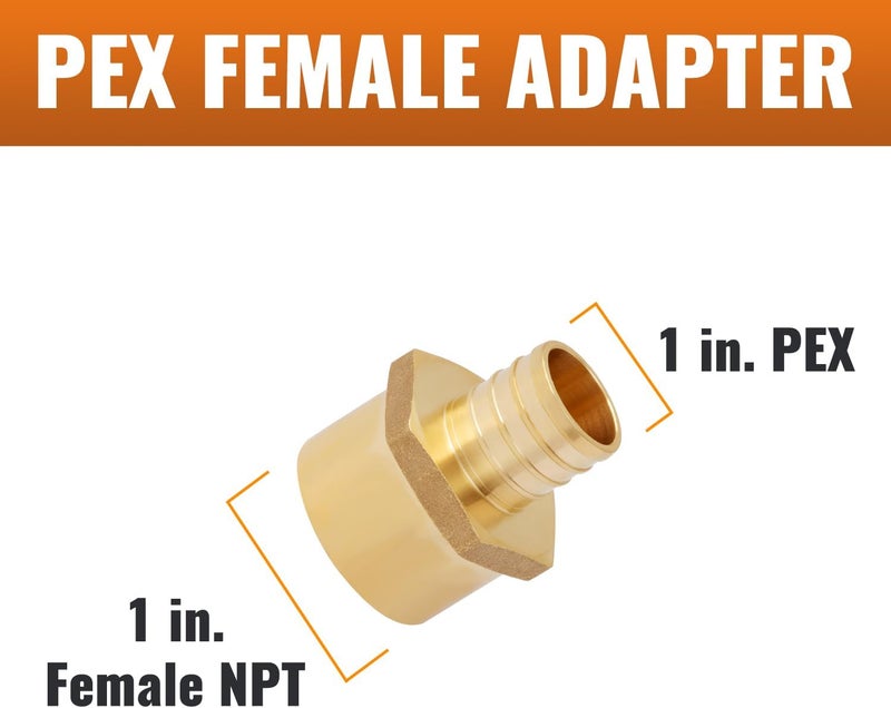SUNGATOR 2-Pack 1" PEX to 1" Female NPT Brass Fittings, UPC Certified - Image 4