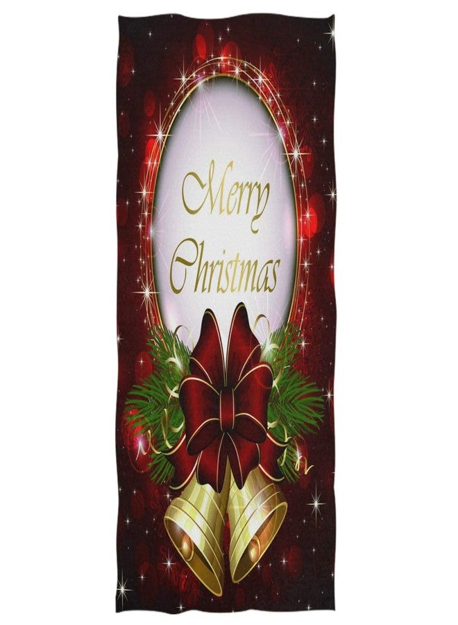 Pfrewn Christmas Bells Bow Hand Towels 16x30 in Red Snowflakes Golden Bathroom Towel Ultra Soft Highly Absorbent Farmhouse Kitchen Dish Towel Winter Xmas Bathroom Decor Gifts - Image 1