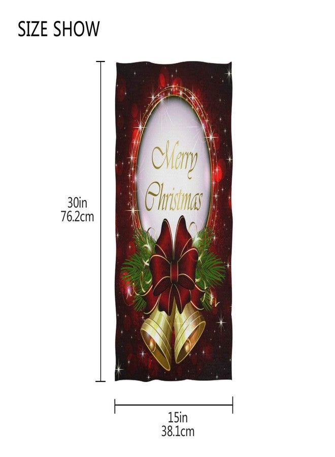 Pfrewn Christmas Bells Bow Hand Towels 16x30 in Red Snowflakes Golden Bathroom Towel Ultra Soft Highly Absorbent Farmhouse Kitchen Dish Towel Winter Xmas Bathroom Decor Gifts - Image 3