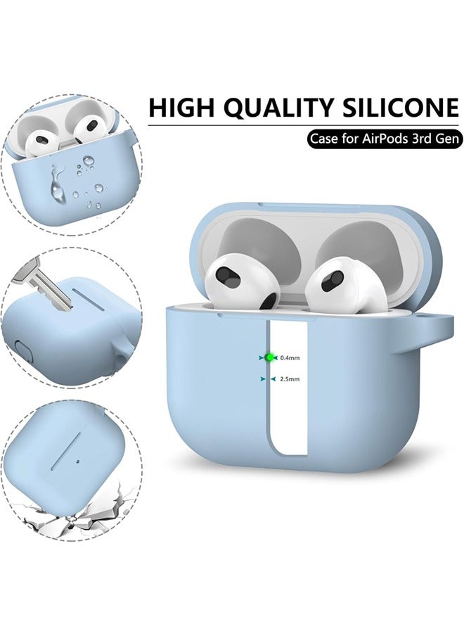 SJet - Soft Silicone Protective Case Cover for AirPods 4 with Cleaner Kit and Keychain(Sky Blue) - Image 1