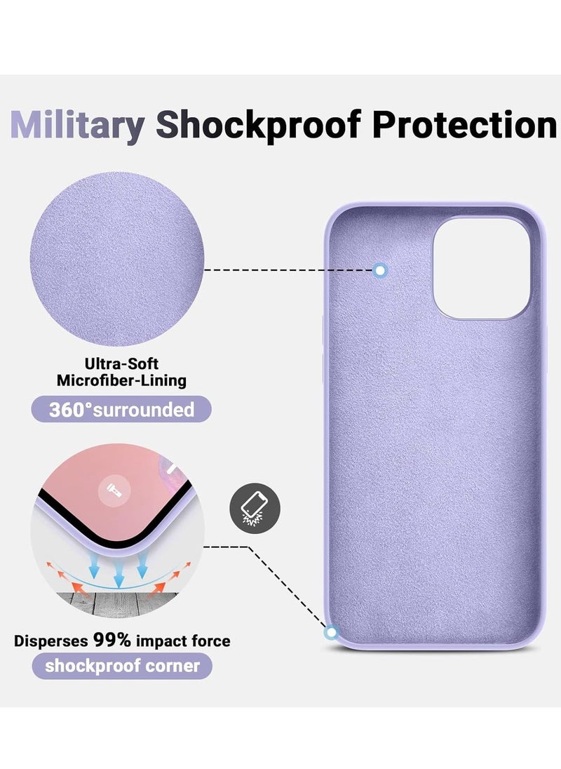 vesus [3-in-1] iPhone 15 Plus Case Bundle â€“ Purple Premium Liquid Silicone Shockproof Cover with 9H Tempered Glass Screen Protector - Image 3