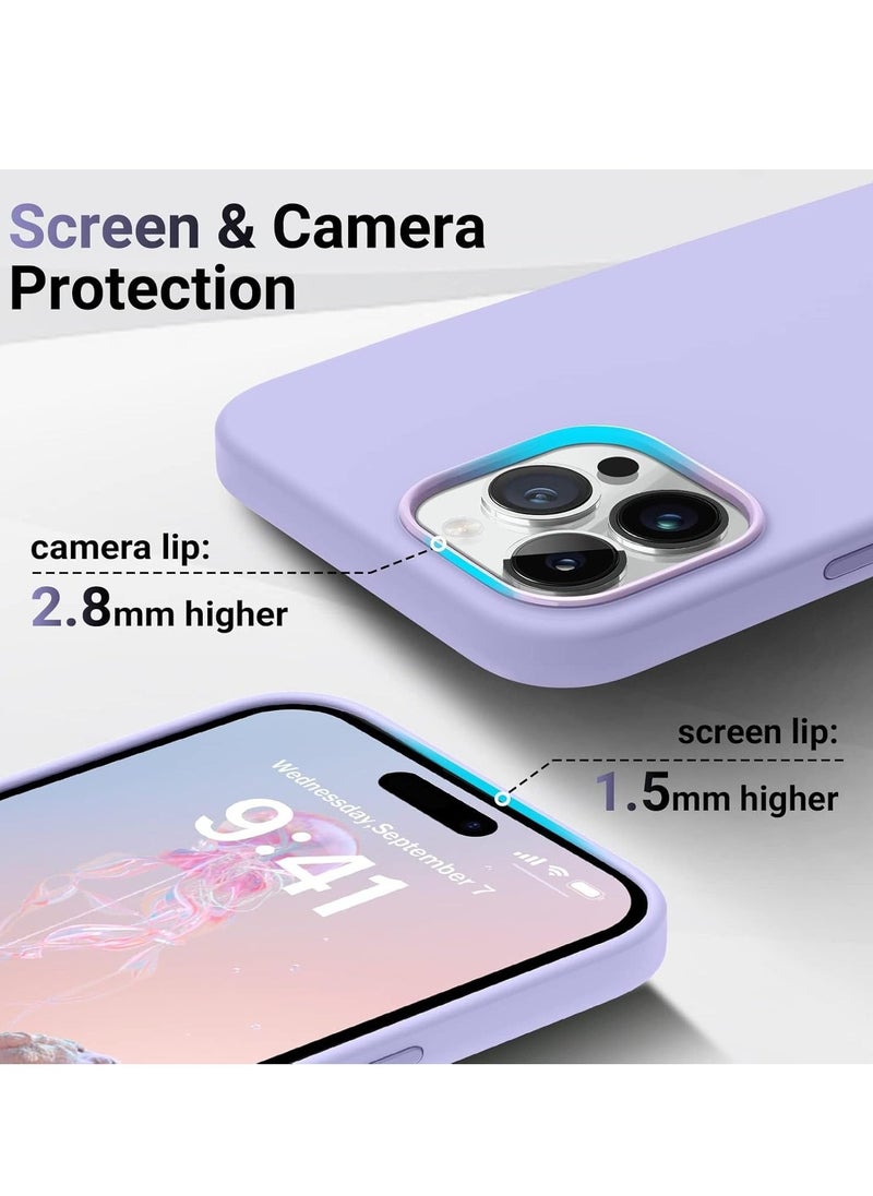 vesus [3-in-1] iPhone 15 Plus Case Bundle â€“ Purple Premium Liquid Silicone Shockproof Cover with 9H Tempered Glass Screen Protector - Image 4