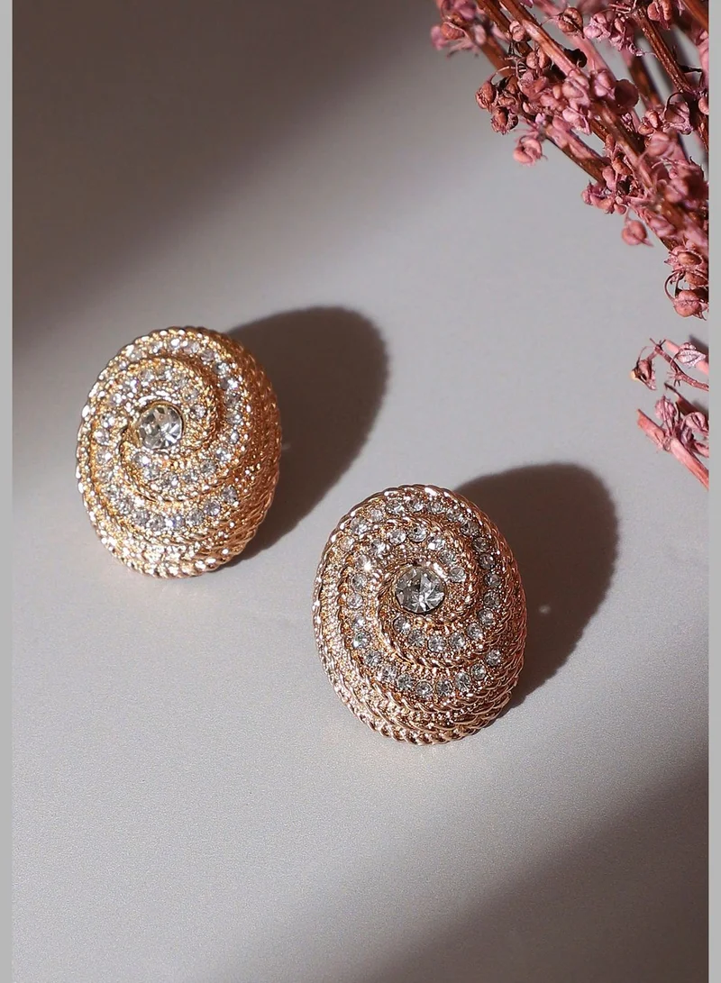 SOHI Gold Plated Designer Stone Party Wear Stud For Women