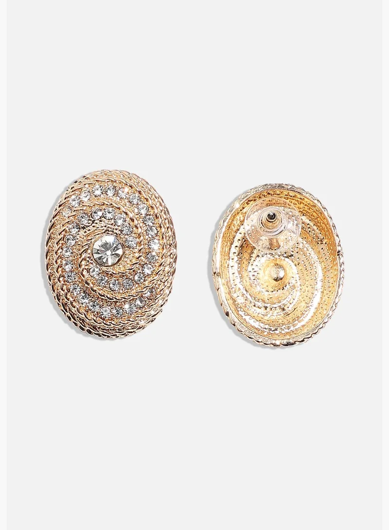 SOHI Gold Plated Designer Stone Party Wear Stud For Women
