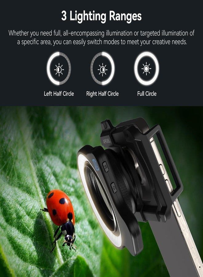 APEXEL 10-20X Macro Lens for iPhone & Android Phones | HD Photography Lens Kit with Universal Clip & 45-Mode Fill Light | Capture Still Life Close-Ups, Insects, Plants, Jewelry, Food & Small Objects - Image 5