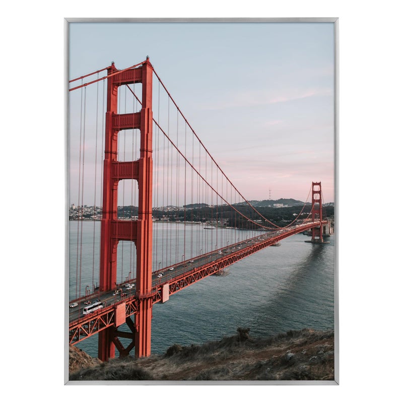Frametory, 18x24 Aluminum Poster Frame, Silver Metal Picture Frame with Real Glass, Wall Mount, for Photos, Art Prints, Puzzles, 1â€‘Pack - Image 1