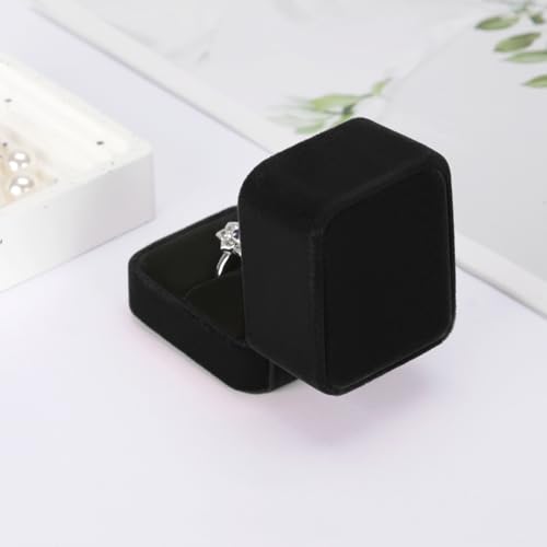 KUKUVR 2 Pieces Velvet Ring Gift Box, Small Ring Storage Boxes for Proposal Wedding Engagement Christmas Valentine's Day, Ring Earrings Stud Holder Display box for Woman - Image 3