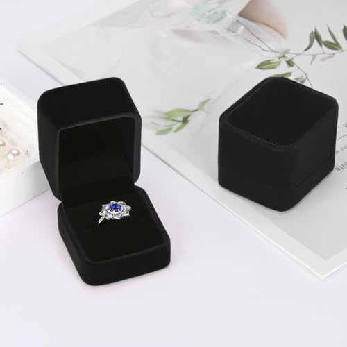 KUKUVR 2 Pieces Velvet Ring Gift Box, Small Ring Storage Boxes for Proposal Wedding Engagement Christmas Valentine's Day, Ring Earrings Stud Holder Display box for Woman - Image 5