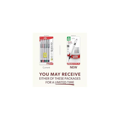 Pentel 474028 R.S.V.P. Ballpoint Pens Fine Point Assorted Ink 5 Pack (BK90BP5M) - Image 3