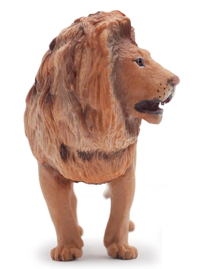 HALAMODO Lion Animal Model , Realistic Mini Wild Animal Statue, Solid Simulation Lion Action Figure, Children'S Cognitive Toy, Micro Cake Topper Decor, Party Birthday Gift Collection, 12.5*4.5*7 Cm - Image 4