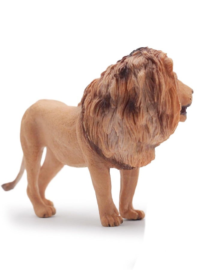 HALAMODO Lion Animal Model , Realistic Mini Wild Animal Statue, Solid Simulation Lion Action Figure, Children'S Cognitive Toy, Micro Cake Topper Decor, Party Birthday Gift Collection, 12.5*4.5*7 Cm - Image 5