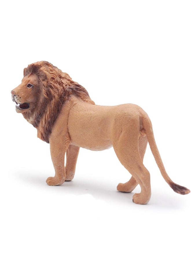 HALAMODO Lion Animal Model , Realistic Mini Wild Animal Statue, Solid Simulation Lion Action Figure, Children'S Cognitive Toy, Micro Cake Topper Decor, Party Birthday Gift Collection, 12.5*4.5*7 Cm - Image 3