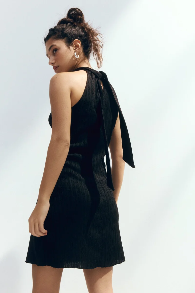 H&M Crinkled halterneck dress