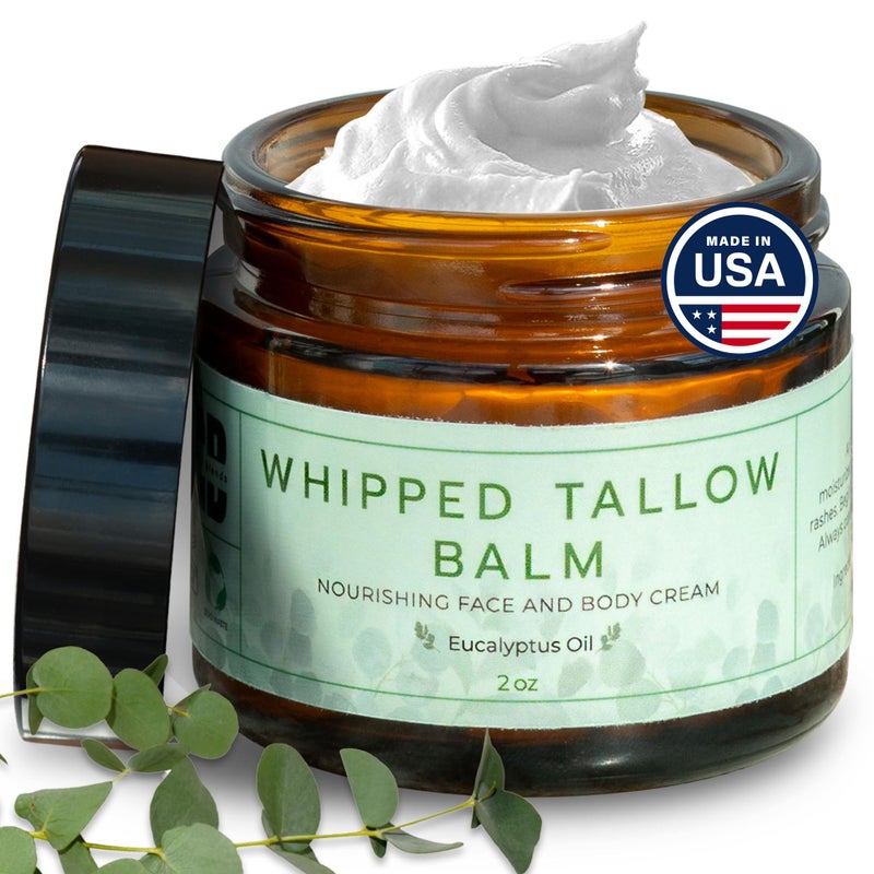 Really Good Blends Whipped Tallow Balm (Eucalyptus), Organic Body Butter Cream, Grass Fed Beef Tallow for Skin Moisturizer, All Natural Lotion, 2 oz - Image 1